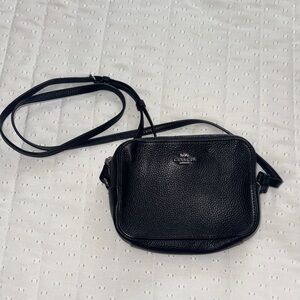 Coach Pebbled Leather Black Crossbody Bag